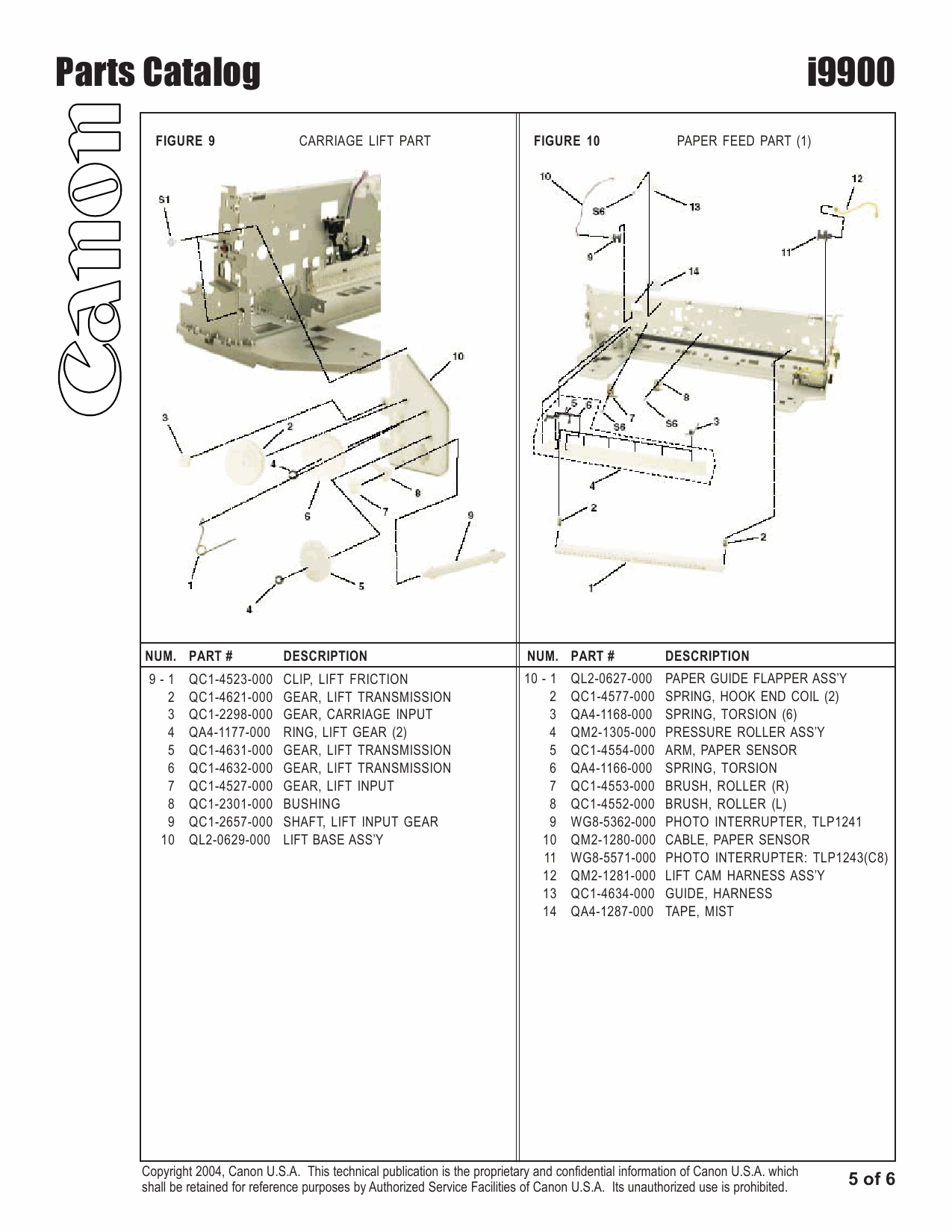 Canon PIXUS i9900 i9950 Parts Catalog Manual-6